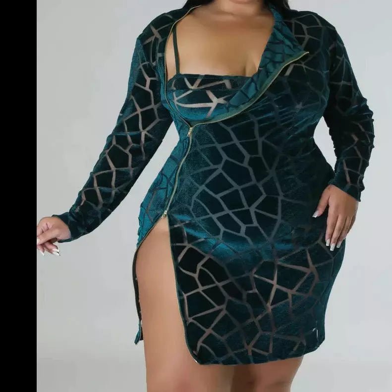 Body Me Mesh Dress (plus size) - Fashion Dollz Boutique