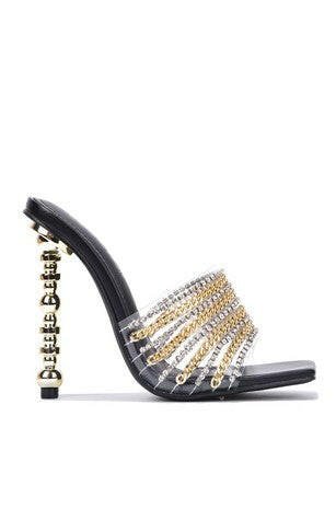 Catana Clear Strap w Chain heels - Fashion Dollz Boutique