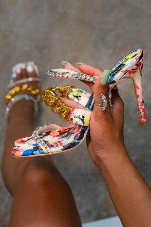 Vavaboom Floral Chain heels - Fashion Dollz Boutique